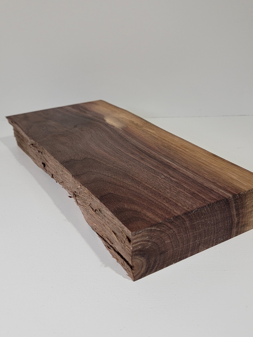 Live Edge Walnut Wood Board - Rich Brown Grain